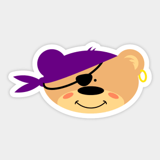 Teddy bear Pirate with Eyepatch Sticker